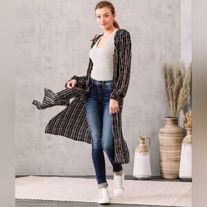 Willow & Root Woven Crinkle Duster Kimono